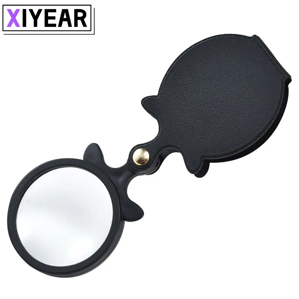 

10x Magnifier 64MM Thickened Glass Lens Reading Magnifier Appraisal Jewelry Stamp Collecting Antique Pocket Magnifier