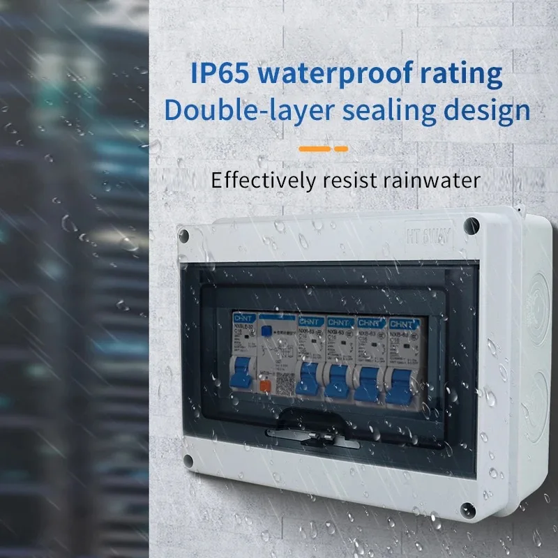 HT Series Plastic Outdoor Electrical Junction Box IP65 Waterproof Distribution Box Circuit Breaker Switch 5/8/12/15/18/24WAY