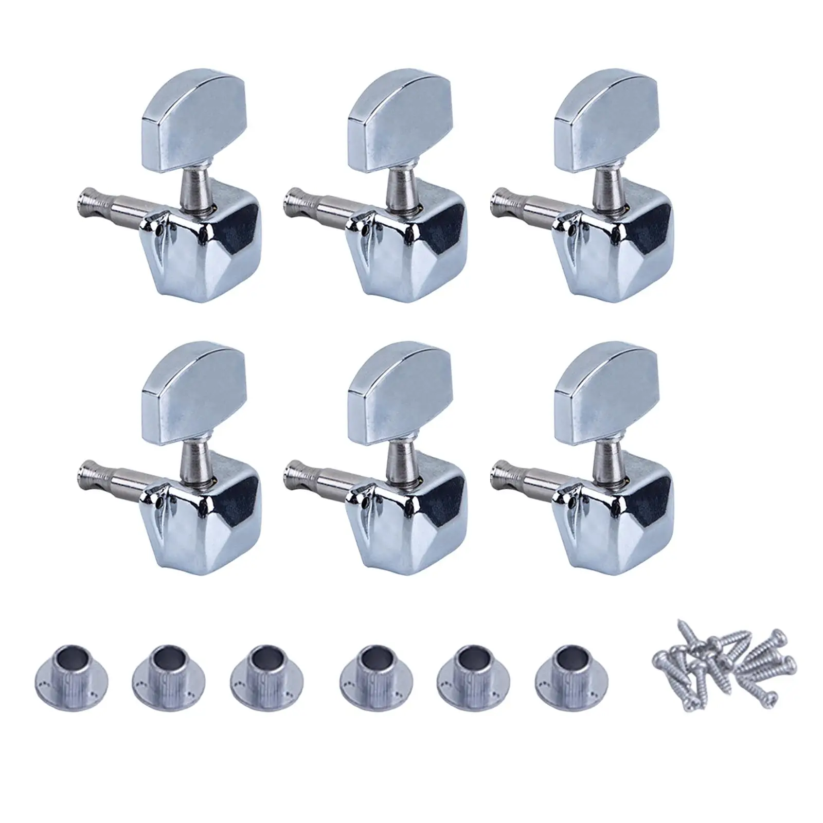 6Pcs Guitar String Tuning Pegs Machine 3R3L Knobs Tuning Keys with Mounting Screw for Electric Folk Acoustic Guitar Ukulele