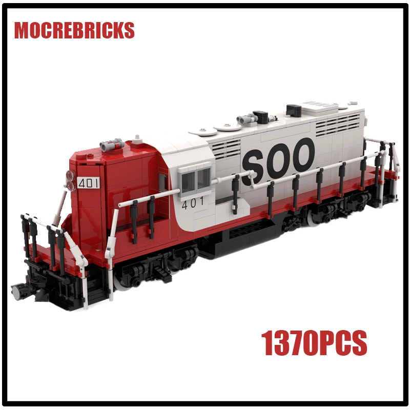 MOC-83184 SOO Line GP9 Diesel Locomotive Model Building Blocks DIY Train Creative Assembly Brick Toys Sets Kid's Christmas Gifts