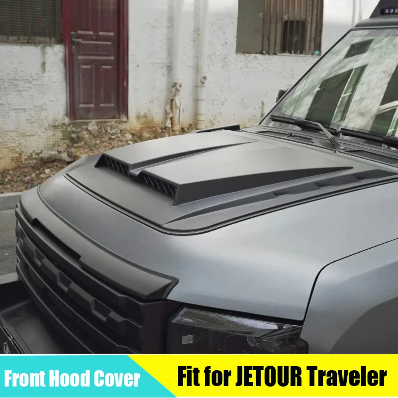 Car Front Hood Cover Fit for Chery JETOUR Traveler T2 2023 2024 City Hunter Kit Modified Hood Cover Auto Exterior Trim Parts