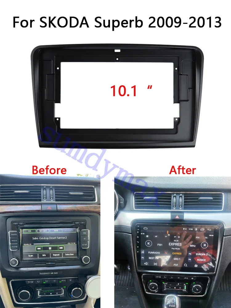 

10.1inch Car Radio Frame Kit For SKODA Superb 2009 2010 2011 2012 2013 car Radio Fascia Frame Adapter CD Panel Dash Trim bezel
