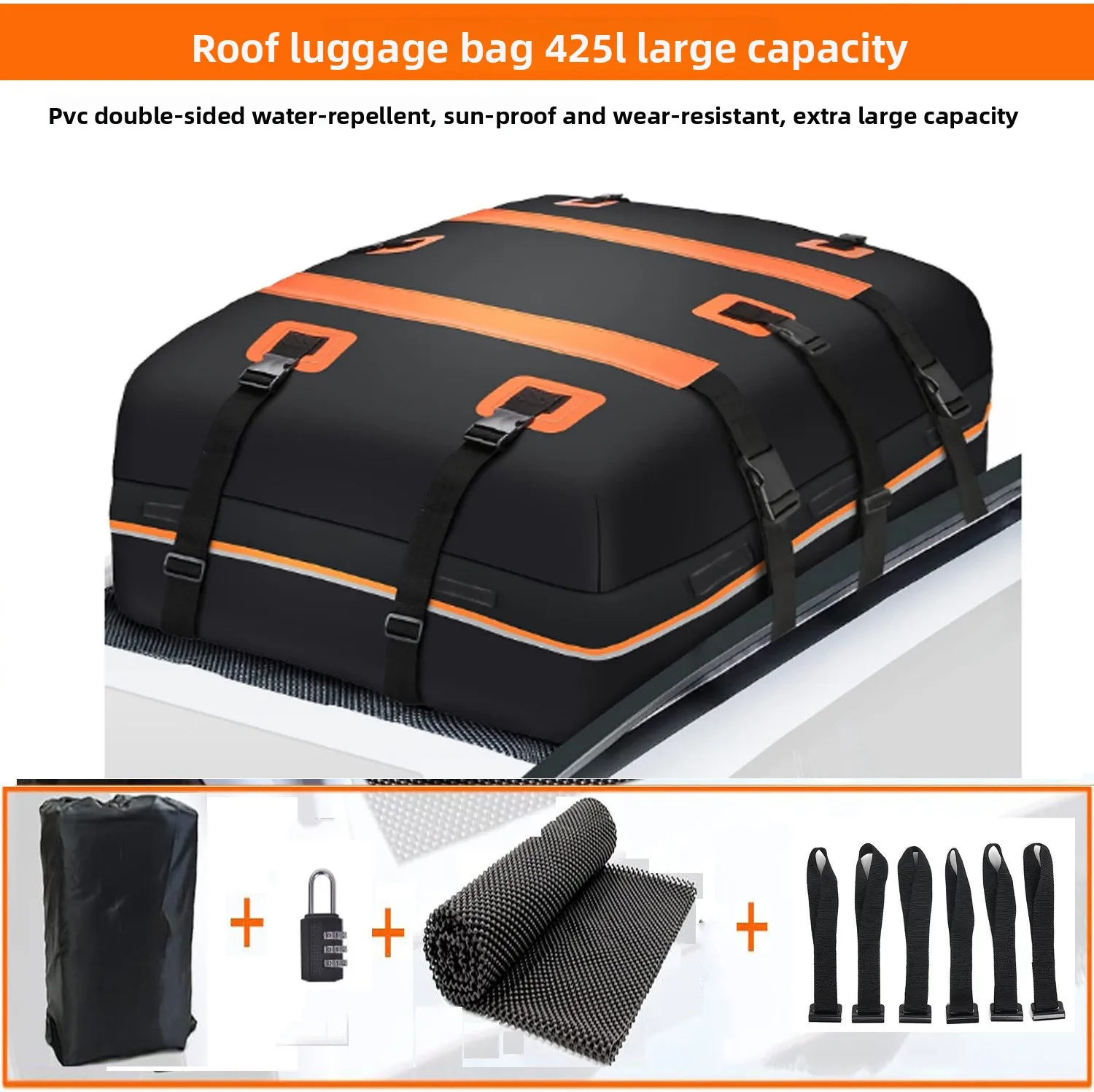 

2025 New Style Roof Bag 500D Mesh Fabric High Frequency Pressing Waterproof Sunscreen Car Roof Luggage Bag Roof Bag
