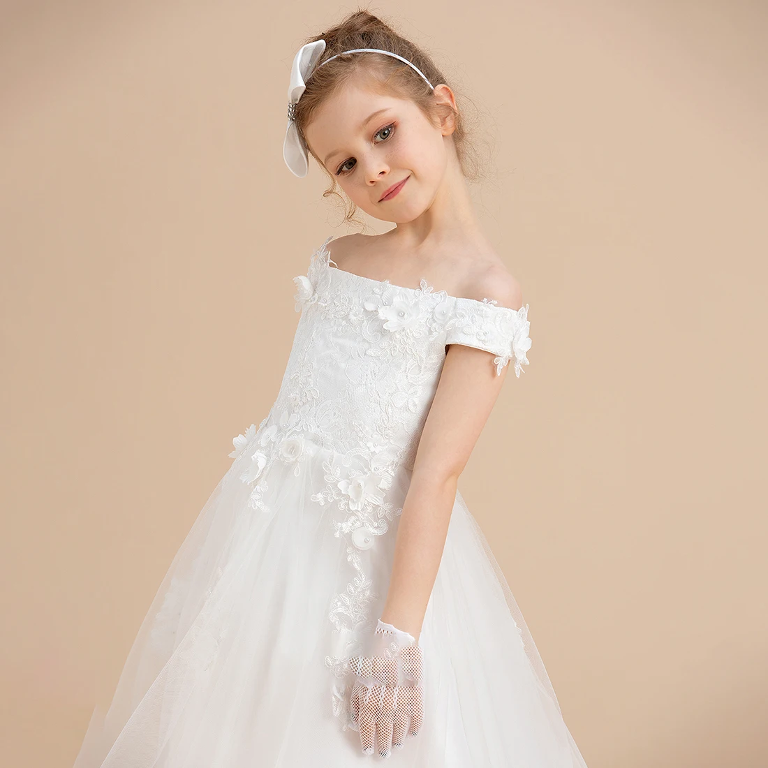 YZYmanualroom Flower Girl Dress Junior Bridesmaid Dress A-line V-Neck Asymmetrical Chiffon Lace 2-15T