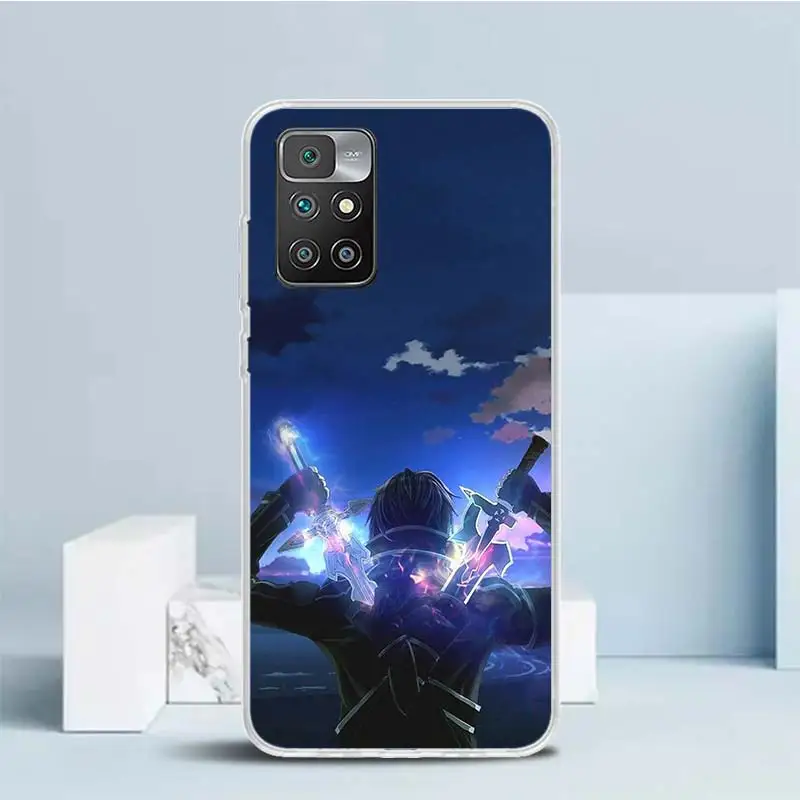 Sword Art Online Kirito Asuna Soft Cover for Redmi 12 12C 10 10A 10C 9 9A 9C 9T Print Phone Case 8 8A 7 7A K20 6 Pro 6A S2 K40