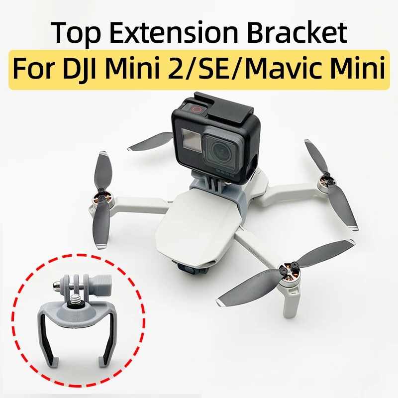 For DJI Mini 2/SE/2 SE/Mavic Mini Drone Top Extension Bracket GoPro/1/4 Port Sport Camera Adapter Mount Fix Holder Accessories