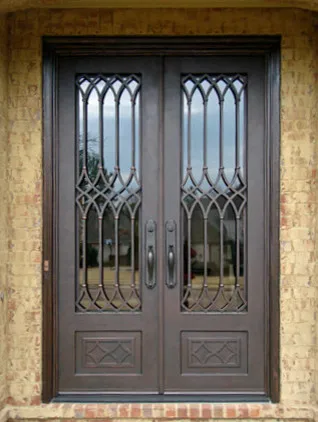 Porta dupla moderna do ferro forjado, Design simples, alta qualidade