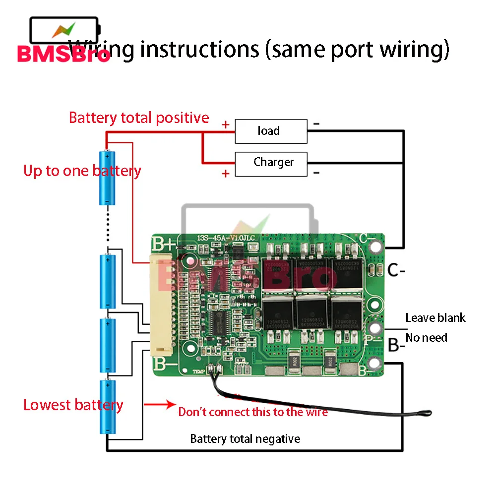 BMS 13S 48V 30A 18650 bateria litowa wspólna ochrona przed zwarciem/nadmierną temperaturą dla E-bike/Escooter