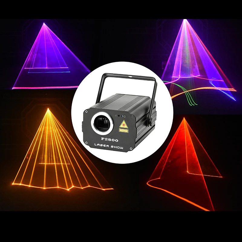 Luz laser da fase profissional, projetor para DJ, DMX, casamento e partido home, 1.4W, F2800, F2750