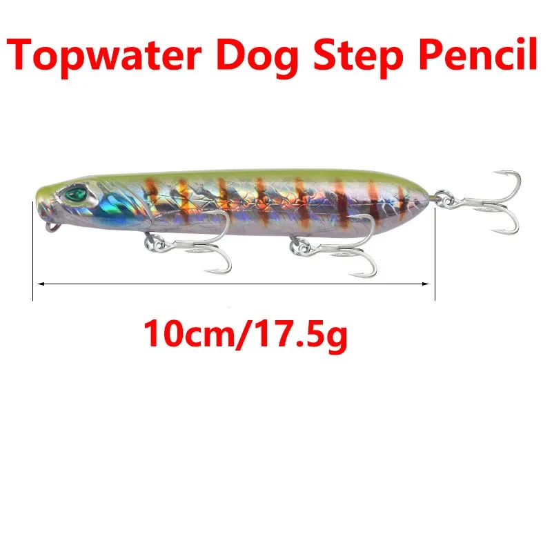 1 Pc Floating Pencil Fishing Lures 10cm 17.5g Topwater Popper Wobblers Tackle with Hooks Artificial Bait for Sea Bass Pike