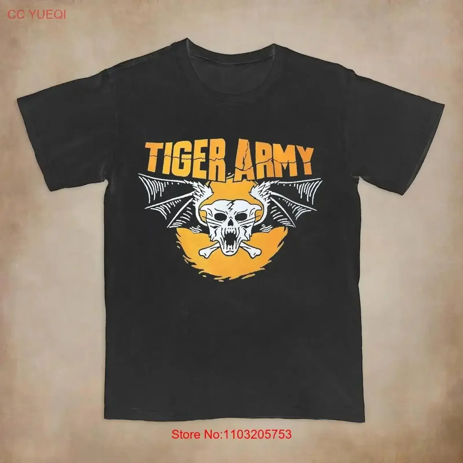 Camiseta con Logo de calavera básica de Tiger Army Never Die, talla completa S 5XL, Top lavado vintage para uso diario, ropa de calle ligeramente a la moda