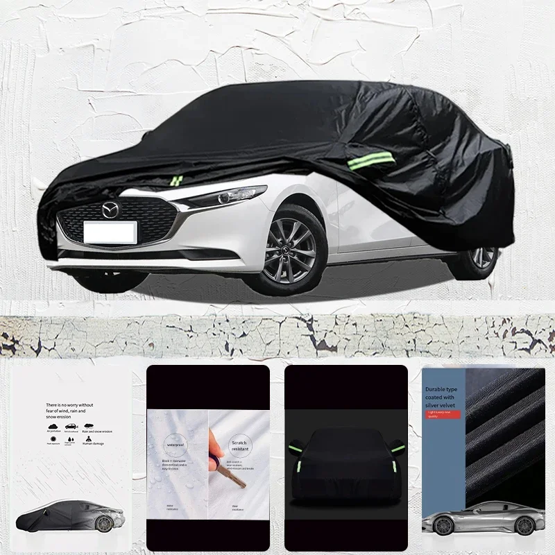 

For Mazda3 Axela Anti-UV Sun Shade Rain Snow Resistant Dustproof Black cover Car umbrella Full Car Cover Outdoor Protection