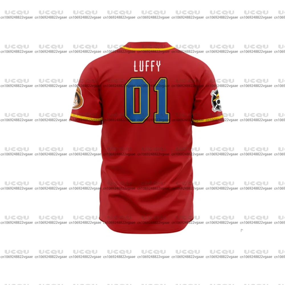 Ropa para chico y hombre, ropa deportiva japonesa, camiseta transpirable para adolescente, Top de secado rápido, Jersey de béisbol de una pieza, regalo, nuevo ventilador Luffy
