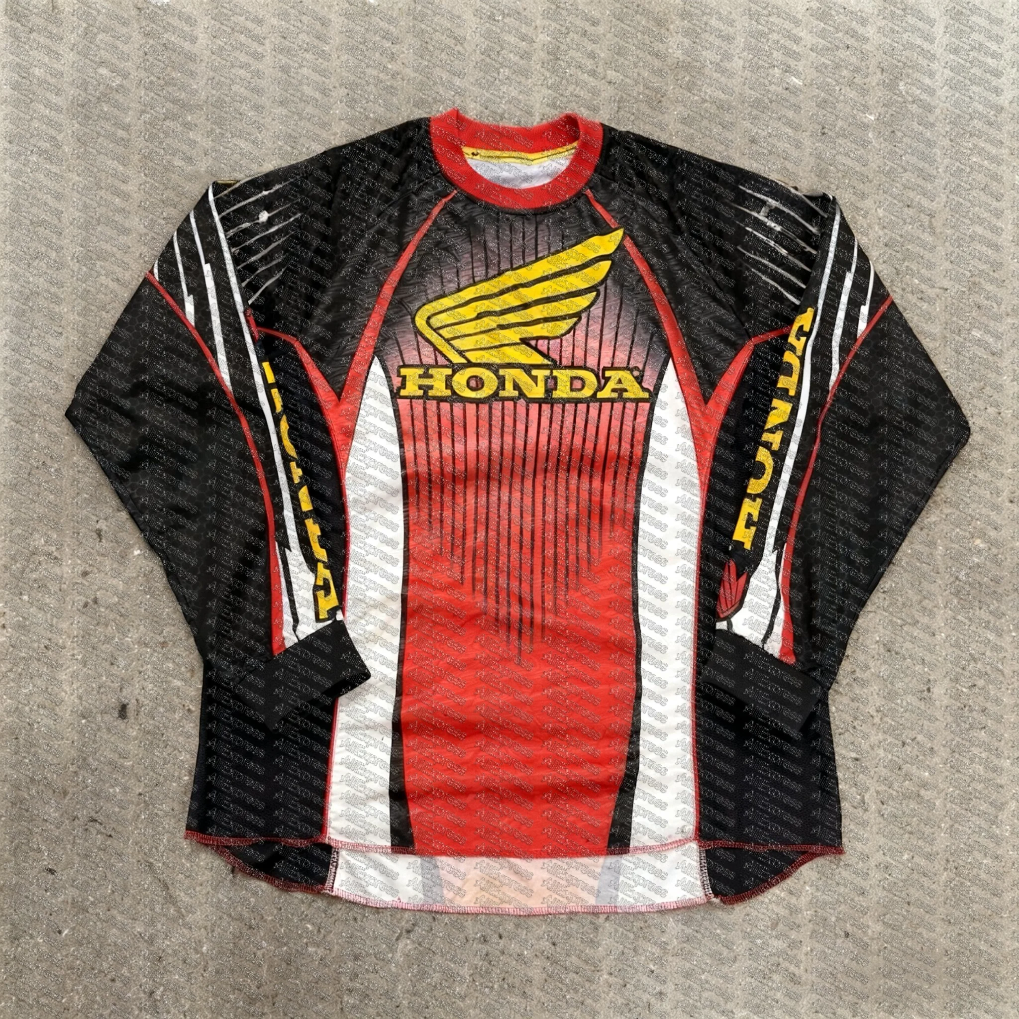 ثلاثية الأبعاد الطباعة Motociclista السائق Deportiva طويلة الأكمام تي شيرت التجفيف السريع هوندا ركوب العلوي للرجال والنساء ربيع الخريف #1