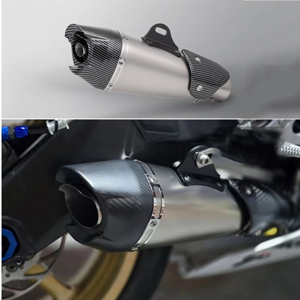 

Universal 51MM stainless steel motorcycle R3 Ninja250 MT09 MT07 Z900 exhaust pipe AT2 muffler escape motorcycle for ZX6R R1