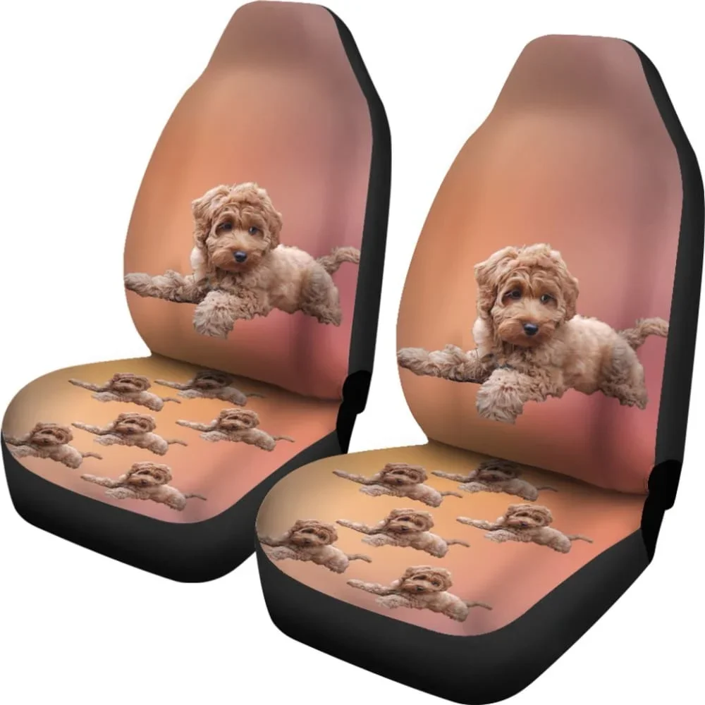 Labradoodle Car Seat Cover,Pack of 2 Universal Front Seat Protective Cover