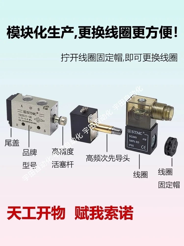 Électrovanne STNC solenoid valve TG2511-06 TG2521-08 2531-10 TG2541-15 two position five way valve Tiangong Autres vannes — détail 1