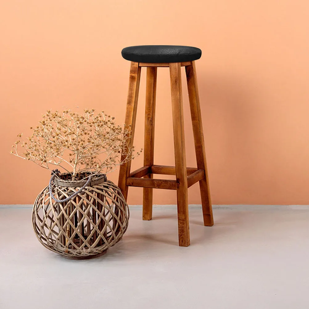

3Pcs Round Stool Cover Black Premium Elastic Seat Protector for Home Bar Cafe Office Easy Install Non-Slip Backing