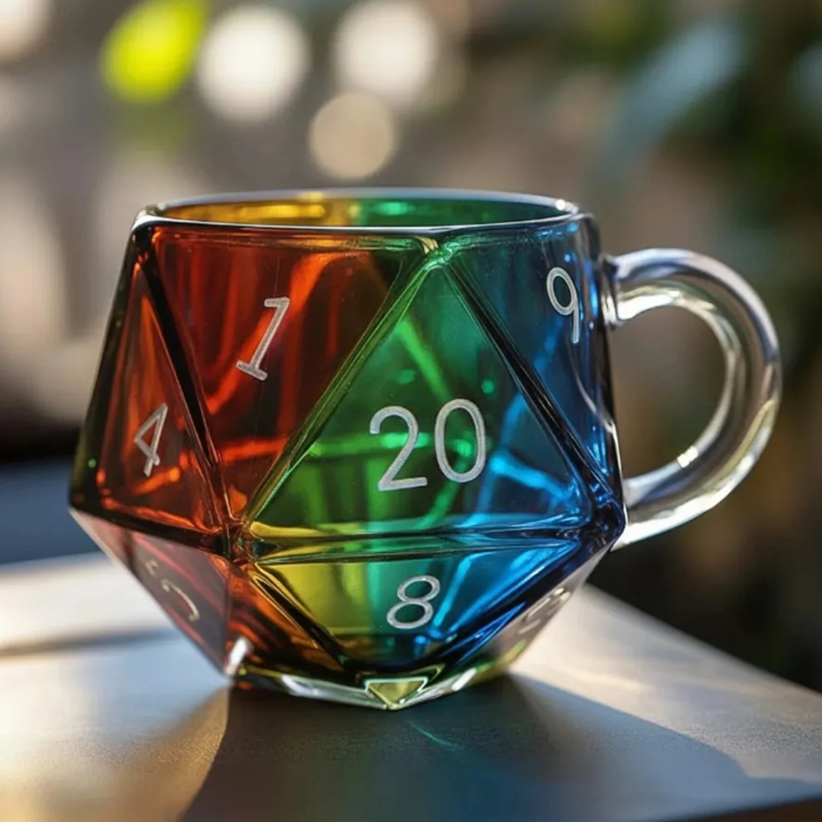 Creative Morning Mug Elegant Original Breakfast Cups Polyhedral Dice Coffee Cup Gift for Fantasy Lover