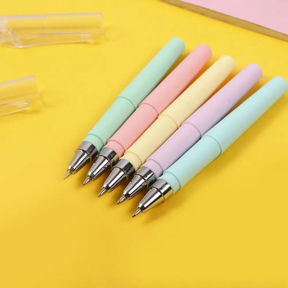 4pcs Plastic Pocket Neutral Pen High-grade Learning Stationery Morandi Ballpoint Pen Student Daily Writing Signature Pen