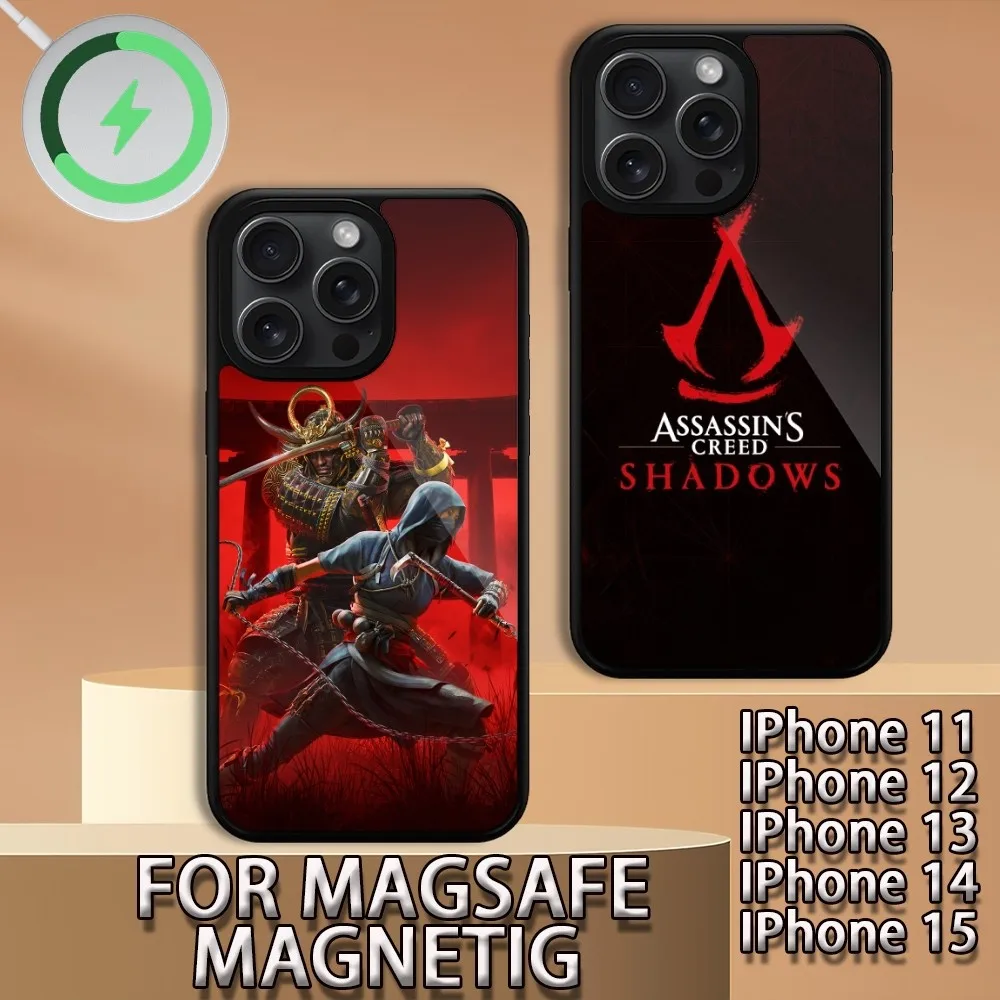 A-Assassinss C-Creed S-Shadows  Phone Case For iPhone 15 14 13 12 11 Pro Max Plus Magsafe Magnetic Wireless Charging Cover