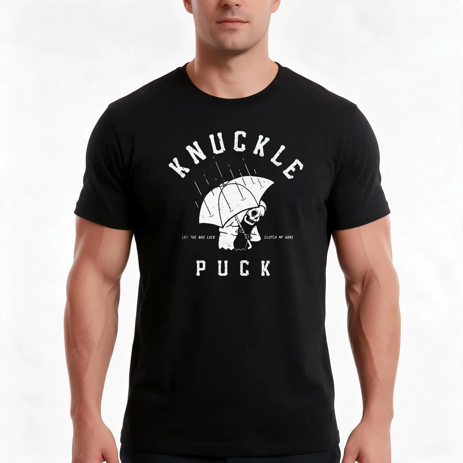 Knuckle Puck T-Shirt, Summer Casual Cotton Tee, Oversized Streetwear Tops, Vintage Graphic Print, Loose Fit Short Sleeve