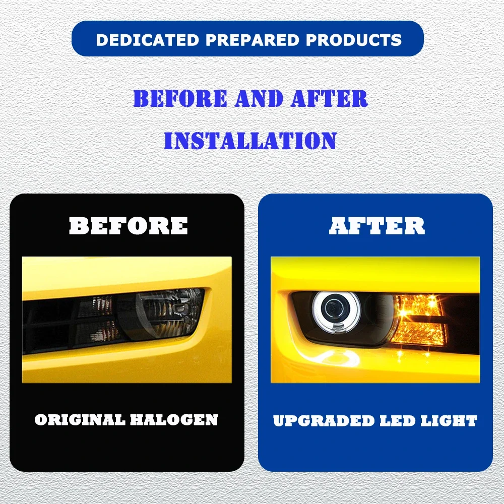 LED HeadLights For Chevrolet Camaro 09-15 New Style Full Led DRL Car Head Lamp Assembly Signal Accessories Modified Lamp