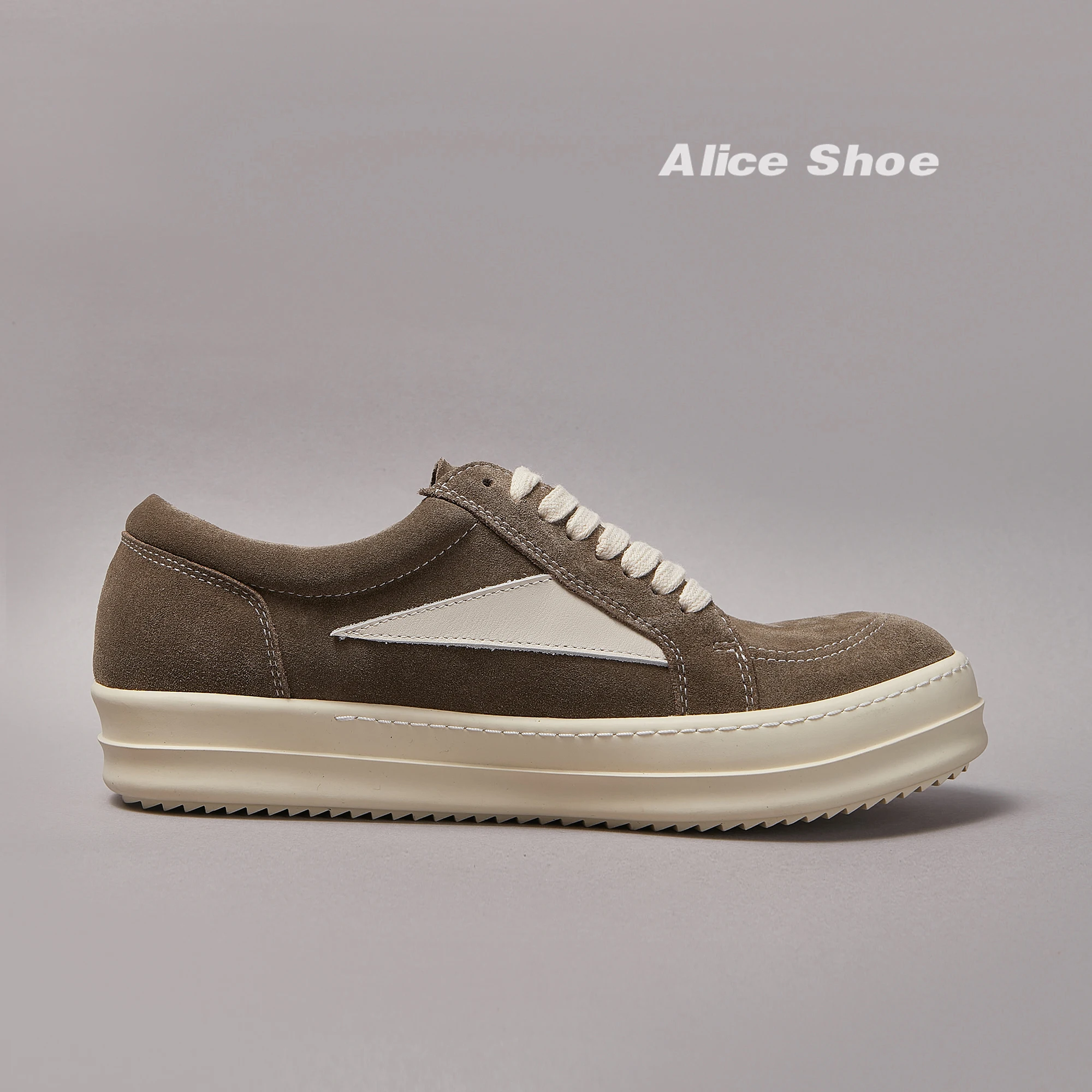 Casual Women Shoe Low Top Men Sneaker Quality Brown Cow Suede ow-en Designer Icks Luxury Quality Platform Thick-sole Shoe