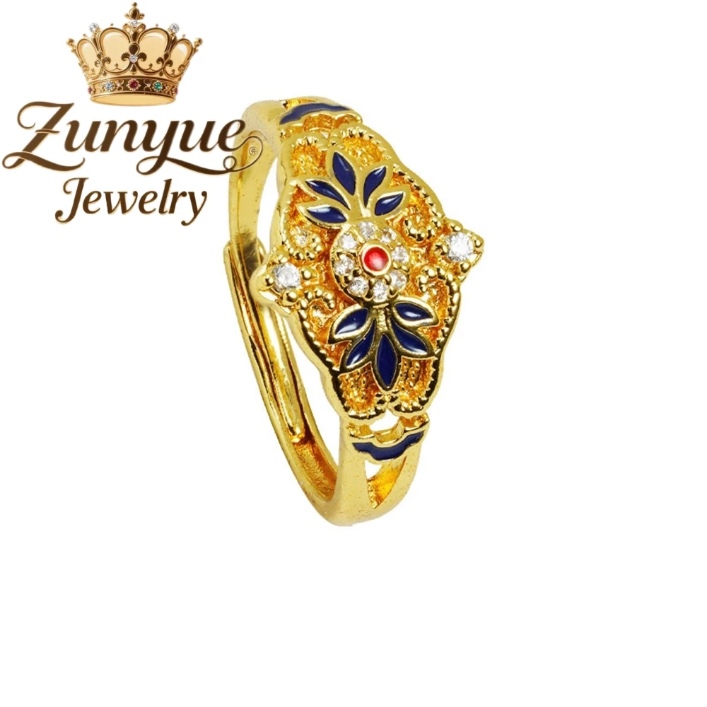 

High-End Sand Gold Hollowed-Out Leaf Ring Luxury Quality Jewelry Best Selling Fashion Fine Jewelry Gift Exquisite Charms Popular
