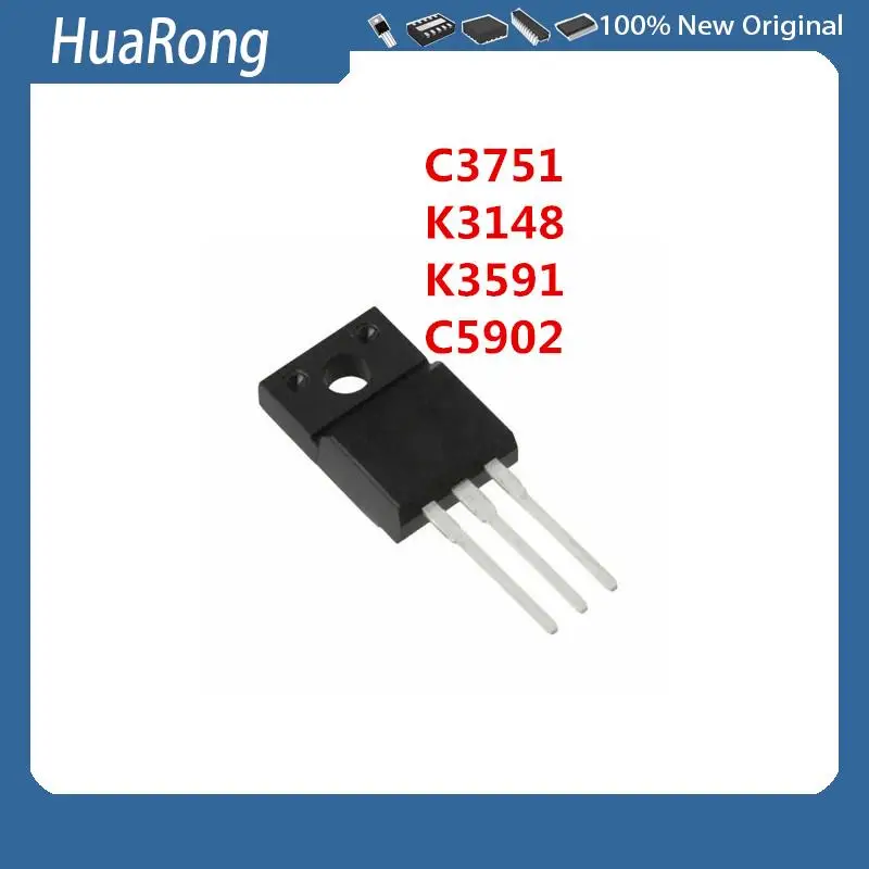 10PCS/LOT    C3751   2SC3751   K3148  2SK3148  20A 120V   K3591  2SK3591  40A 150V   C5902  2SC5902  9A 1700V   TO-220F