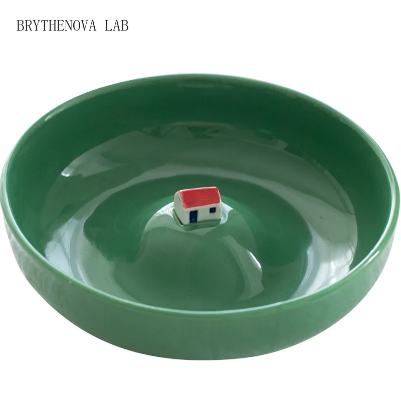Household Tableware Abstract Plate Ceramic Fruit Salad Utensils Bowls for Kitchen Dessert Three-dimensional House Plates