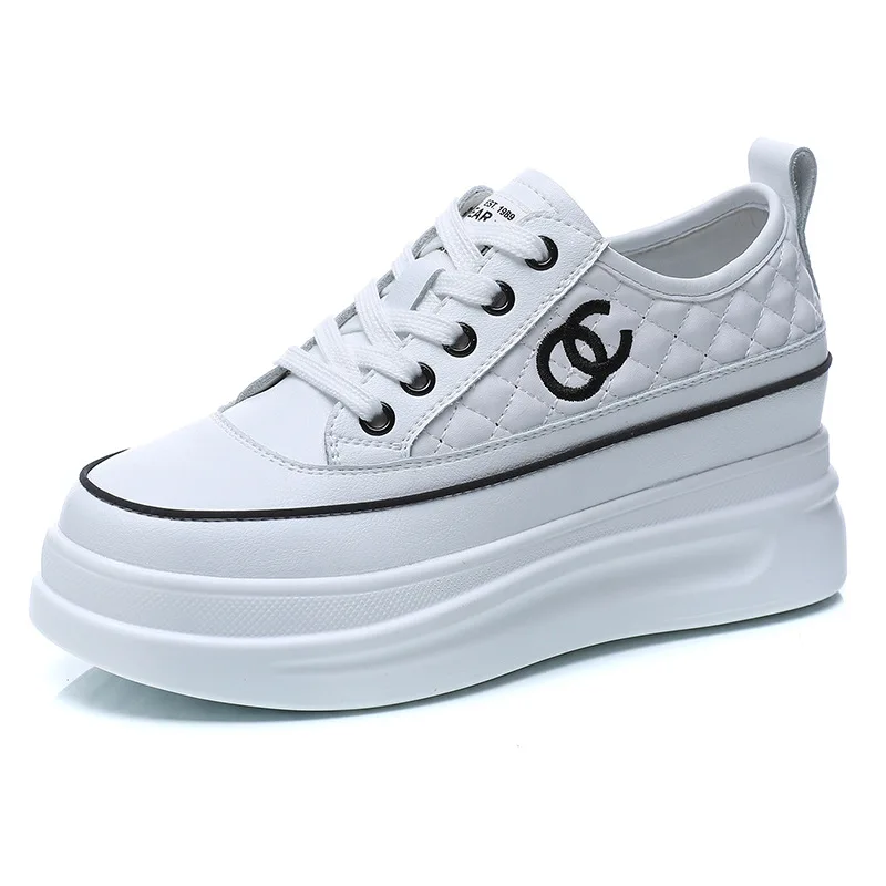 

Женская обувь, весна 2024, новый стиль, туфли на толстой подошве, увеличивающие рост, резиновый материал, туфли на плоской подошве, сделанные в Китае