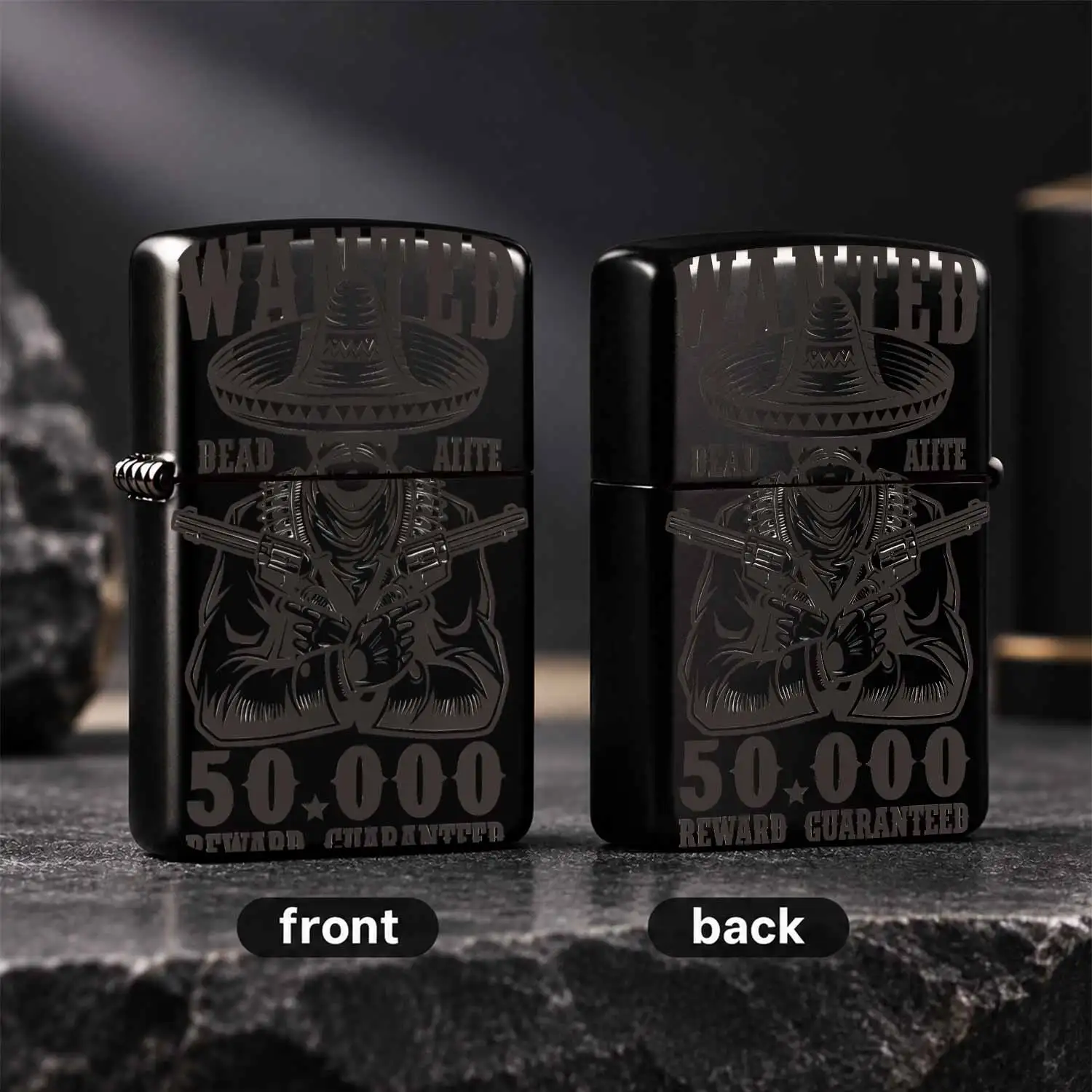Vintage Western Wanted Poster Themed Lighter, Creative Mexican Bandito Stylish Portable Igniter, 50000 Reward Pattern Cool Accessory For Daily Hiking Camping Gathering, Practical Versatile Gift For Friend Who Love Retro A Humorous And Inter