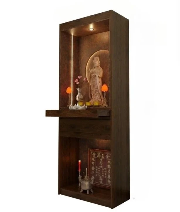 Y Buddhist shrine  offered to the Buddha and the household cabinet burns incense and worships the altar and  solid wood shrine