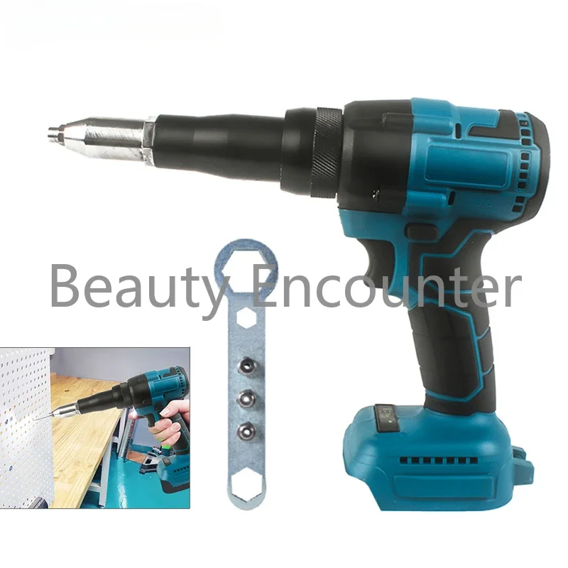 Brushless Electric Rivet Gun 2.4~4.8mm Cordless Rivet Nut Gun Drill Insert With LED Light For Makita 18V Battery No Battery