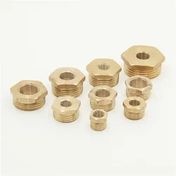 Brass Hex Bushing Reducer Pipe Fitting 1/8 1/4 3/8 1/2 3/4  Threaded Reducing Copper Water Gas Adapter Coupler Connector