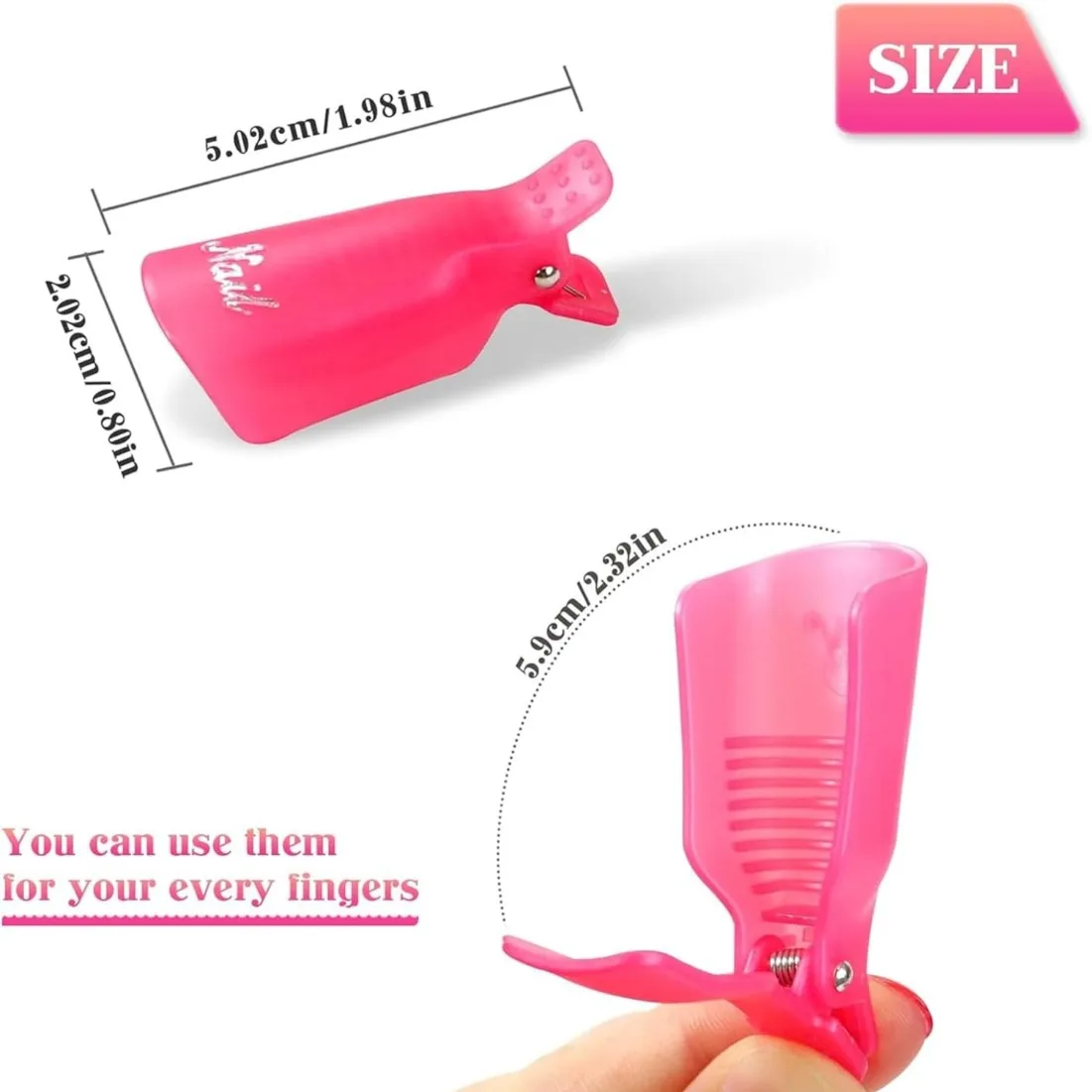 10 Pcs Nail Polish Remover Clips - Silicone Soak Off Caps for Gel Acrylic, Leak-Proof Reusable Manicure Tools, Home Nail Care... view 4