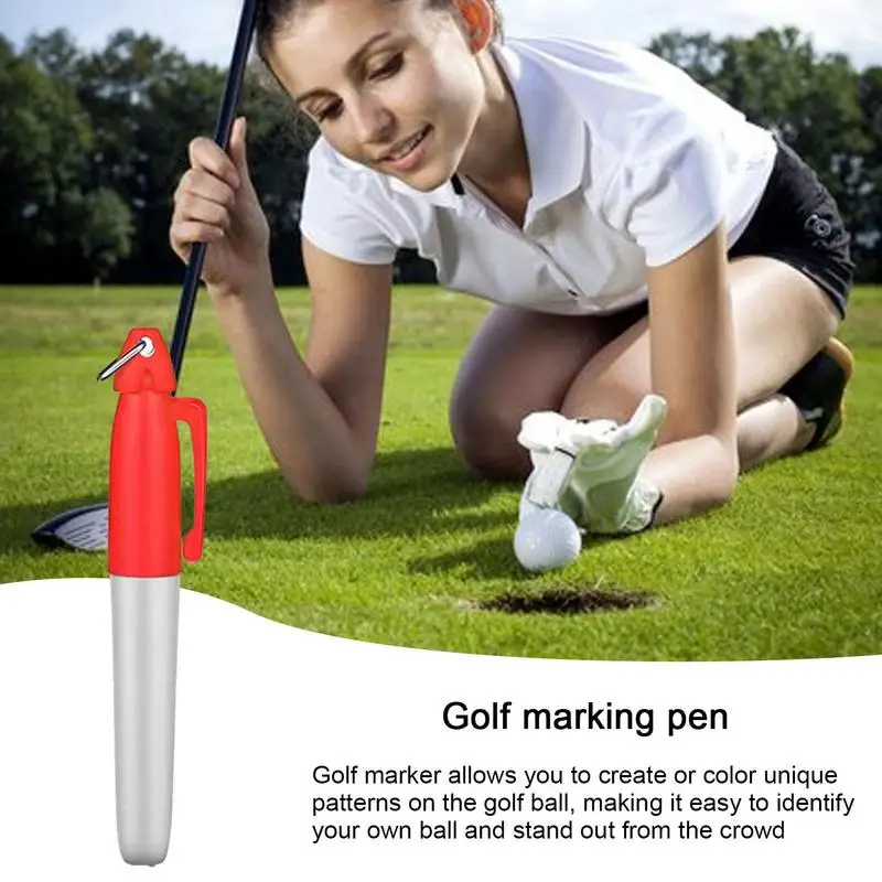 1 Pcs Golf Ball Liner Marker Pen Black Red Blue Green 4 Colours Plastic Waterproof Putter Line Pen Golf Training Accessories