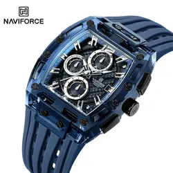 NAVIFORCE Men's Watch High Quality Quartz Fashion Clock Waterproof Silicone Tape Watch for Men Luminous Date Sports Wristwatches