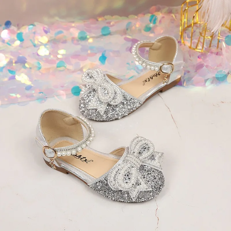Kinder-Tanzschuhe mit süßen Schleifen, Mädchen-Sandalen mit weicher Sohle, rutschfest, 2026 Brandneue Kinder-Prinzessinnen-Sandalen im koreanischen Stil – Detail 6