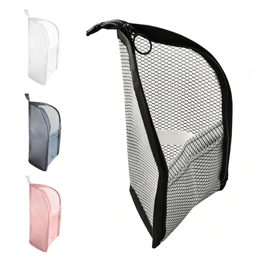 EVA Mesh Travel Toiletry Bag Stand‑up Cosmetic Organizer Bag Portable Transparent Mesh Makeup Zipper Bag for Women Daily Use