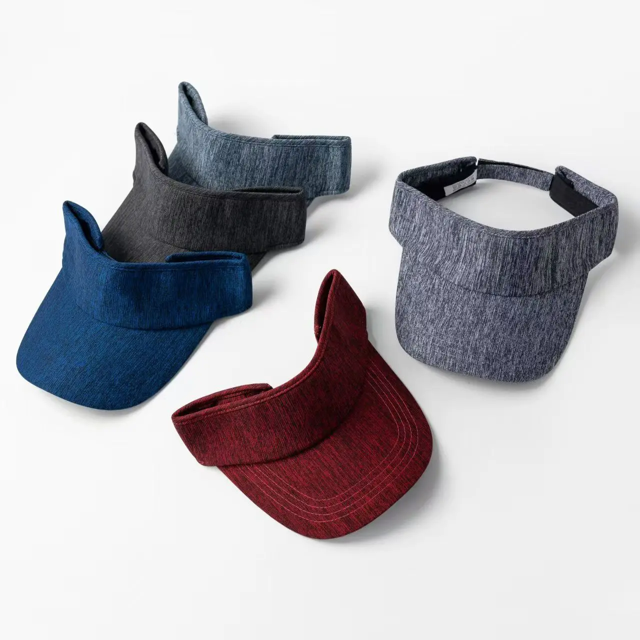 5PCS/Lot 2026 New Fashion Visor Hats Men's Women's Outdoor Sun Protection Empty Top Breathable Visors Caps Solid Color Wholesale