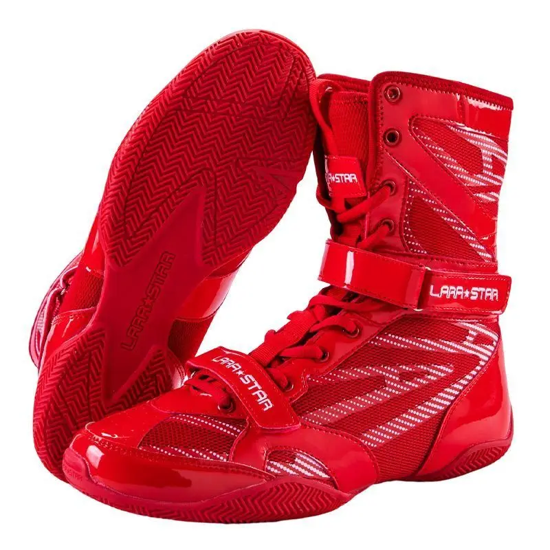 Sapatos de luta livre de treinamento de fitness indoor ultra leve malha respirável tênis masculino resistente ao desgaste sapatos de boxe confortáveis