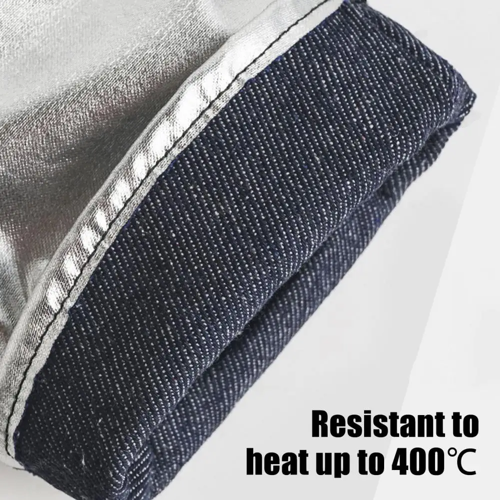 Faux Leather Gloves High Temperature Gloves 2pcs Heat Resistant Gloves Aluminum Foil Palm Mittens Anti-scald Outdoor for Safety