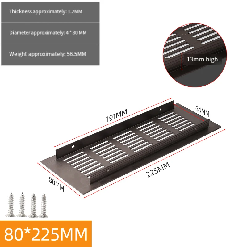 Aluminum Alloy Ventilation Mesh, Cabinet Shoe Cabinet Vent, Exhaust Hole Dustproof Cover, Tatami Grille, 80mmx150-600mm