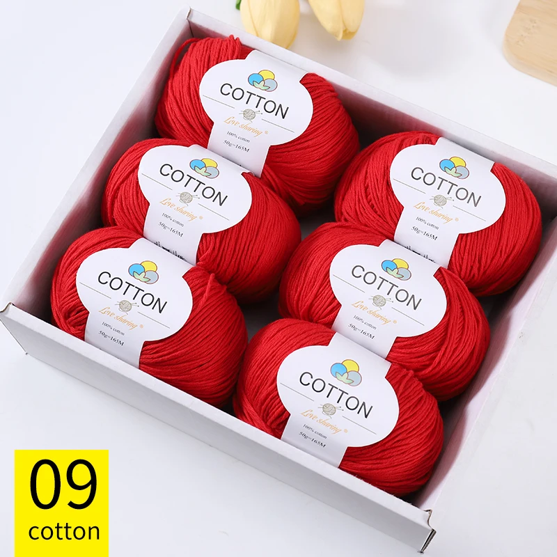 8-fädiges 100% Baumwollgarn, 1 Packung = 6 Knäuel = 300g, Geeignet für Schals, Mützen, Pullover, Mäntel & Mehr, Lebendige Farben, Nicht-ballend – Detail 3