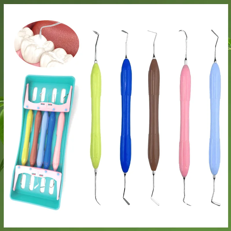 

5/1Pcs Dental Composite Resin Filling Spatula Aesthetic Restoration Resin Filler Set Double-Head Silicone Handle Dentist Tools