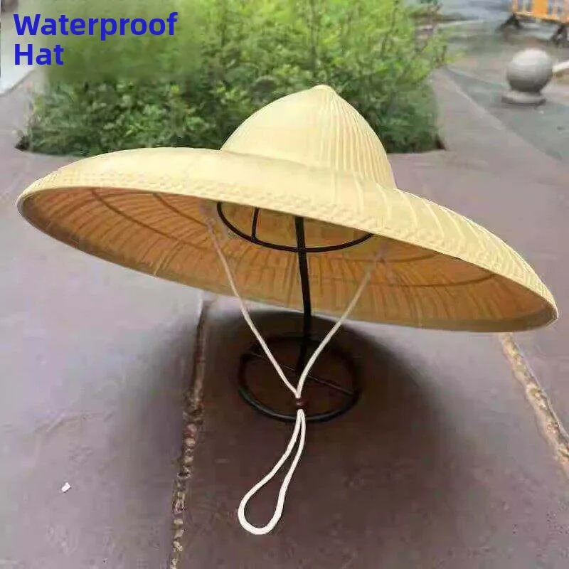 Large Size Sun Protection Waterproof Straw Hat Rainproof Rural Life Field Work Hat Super Large Size Sunscreen Graft Hat