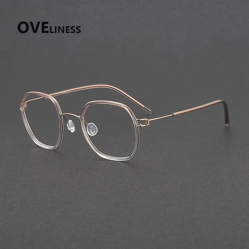 

Acetate Titanium Glasses Frame Men Women Screwless Eyeglasses frames Vintage Retro Square Eyewear spectacles