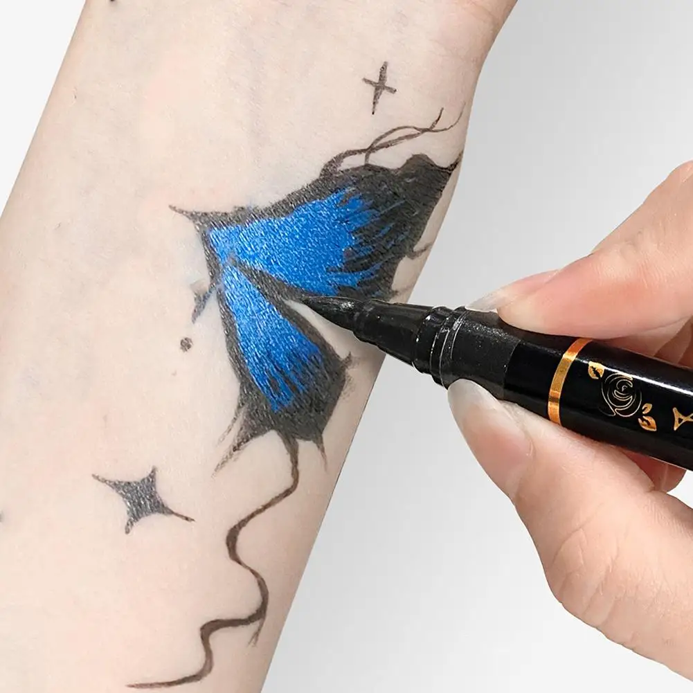 10 Pcs Colors Painless Temporary Tattoo Pen Human Graffiti Marker Pen Color Washable Marker Pen Waterproof After Drying